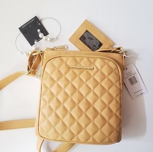 Steve Madden Mustard Quilted Pebble Xbody Bag